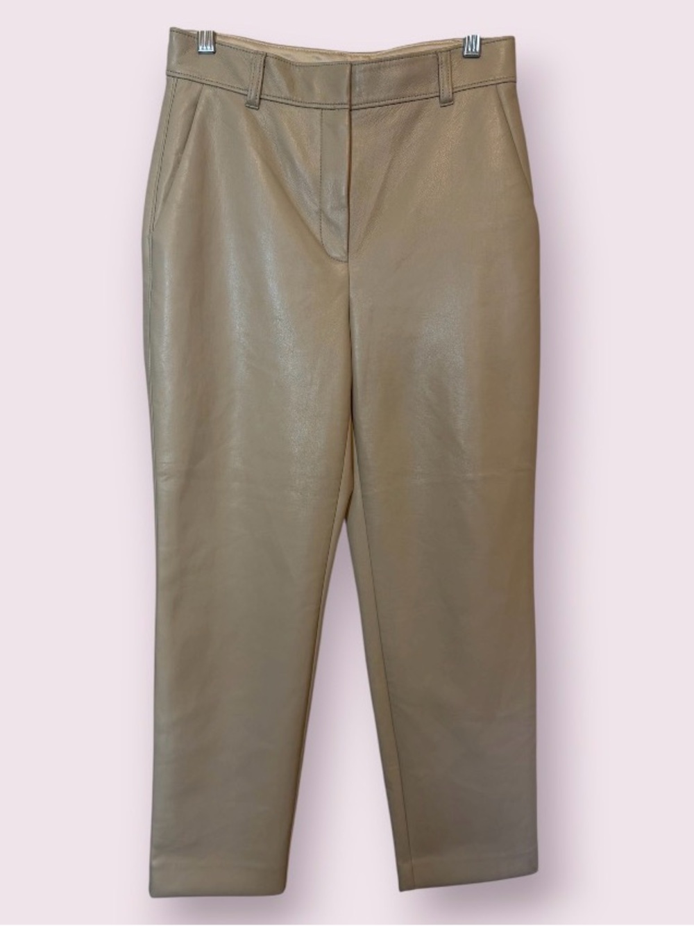 Aritiza Babaton Command Vegan Leather Pants Light Tan Size 4